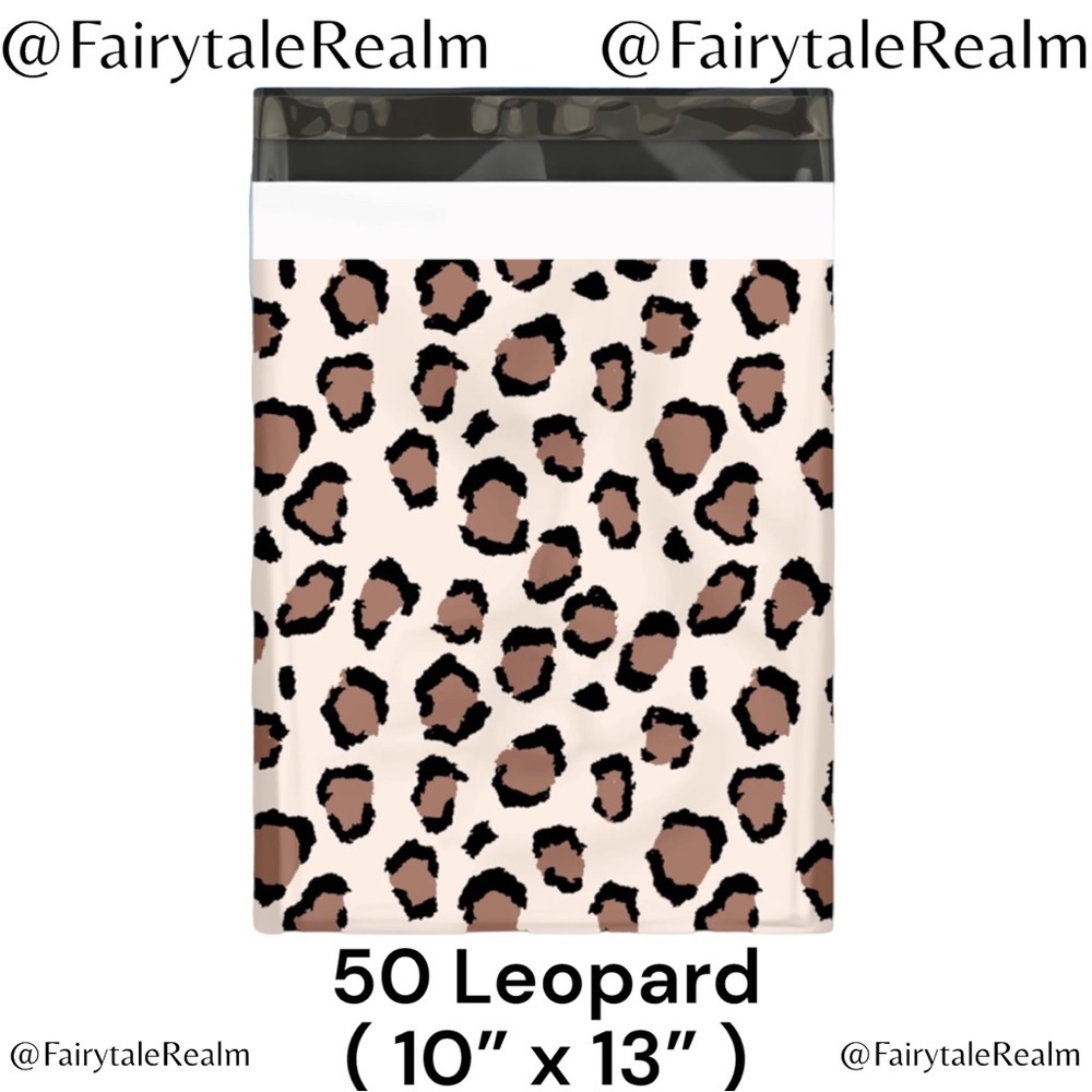 10”x13” Leopard ( 50 ) Poly Mailers, Shipping Envelopes, Gift Bags